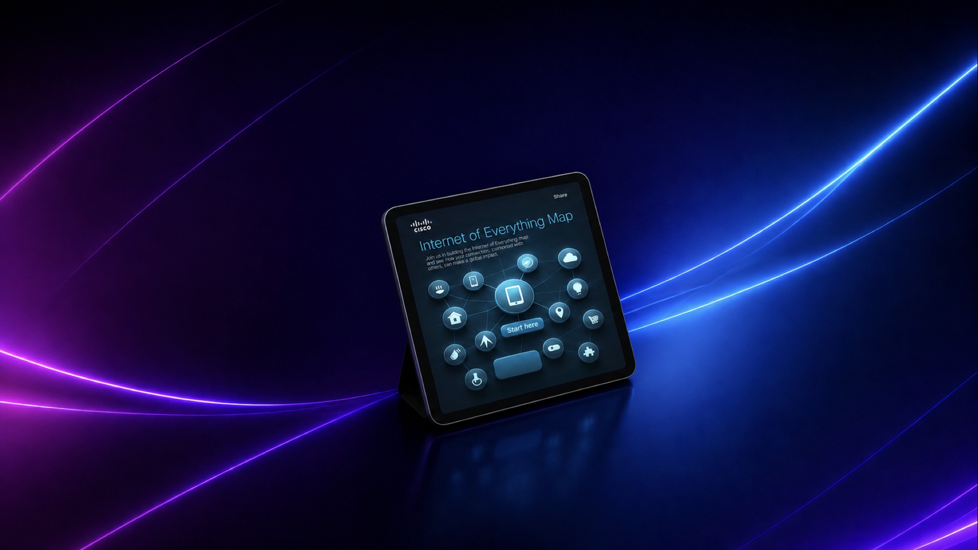 Internet of Everything interactive map on a tablet