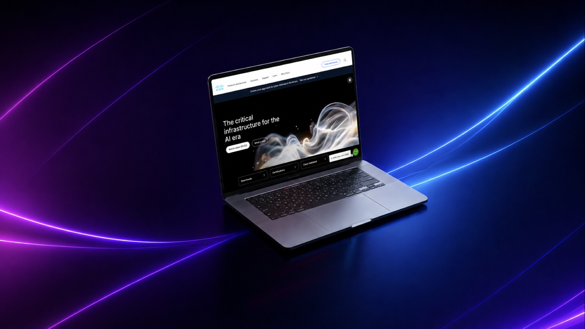 Cisco.com homepage with the Leonard chatbot widget open in the corner